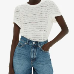 Whistles Broderie Puff-sleeve Relaxed-fit Stretch-cotton Top -Default Template 2 R04191513 CREAM ALT02