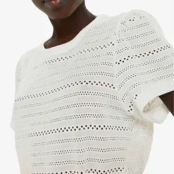 Whistles Broderie Puff-sleeve Relaxed-fit Stretch-cotton Top -Default Template 2 R04191513 CREAM ALT04