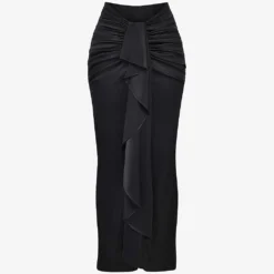 Arla Draped Mid-rise Stretch-silk Maxi Skirt
