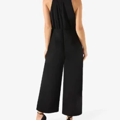 Sophia Twisted-neckline Wide-leg Crepe Jumpsuit -Default Template 2 R04191967 BLACK ALT02