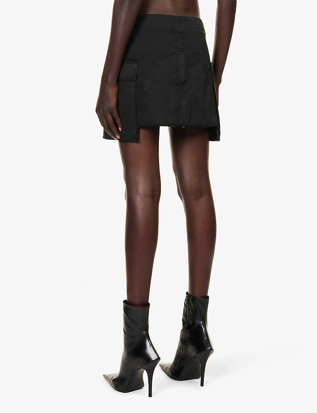 Raw-hem Cotton And Linen-blend Mini Skirt 6 Raw-hem Cotton And Linen-blend Mini Skirt - Image 4