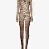 Roberto Cavalli Leopard-print Slim-fit Stretch-woven Jumpsuit -Default Template 2 R04192682 NATURALE M