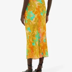 Whistles Palm Floral-print Button-embellished Woven Midi Skirt -Default Template 2 R04195944 MULTICOLOURED ALT03