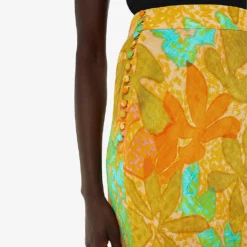 Whistles Palm Floral-print Button-embellished Woven Midi Skirt -Default Template 2 R04195944 MULTICOLOURED ALT04
