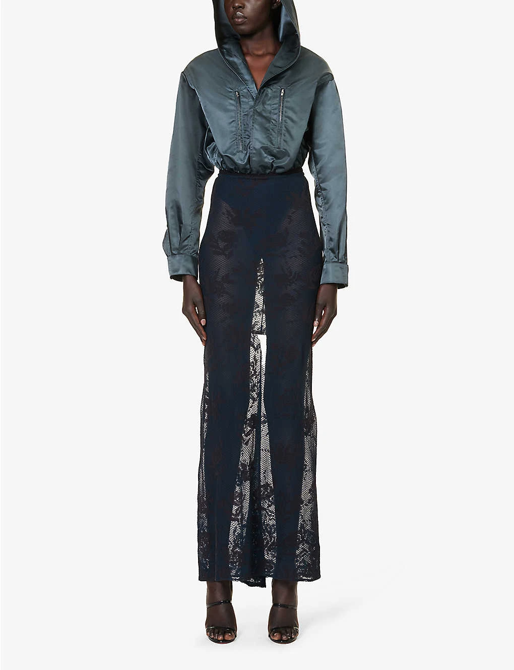 ALAIA Sheer Floral-pattern Cotton-blend Maxi Skirt 4 ALAIA Sheer Floral-pattern Cotton-blend Maxi Skirt - Image 2