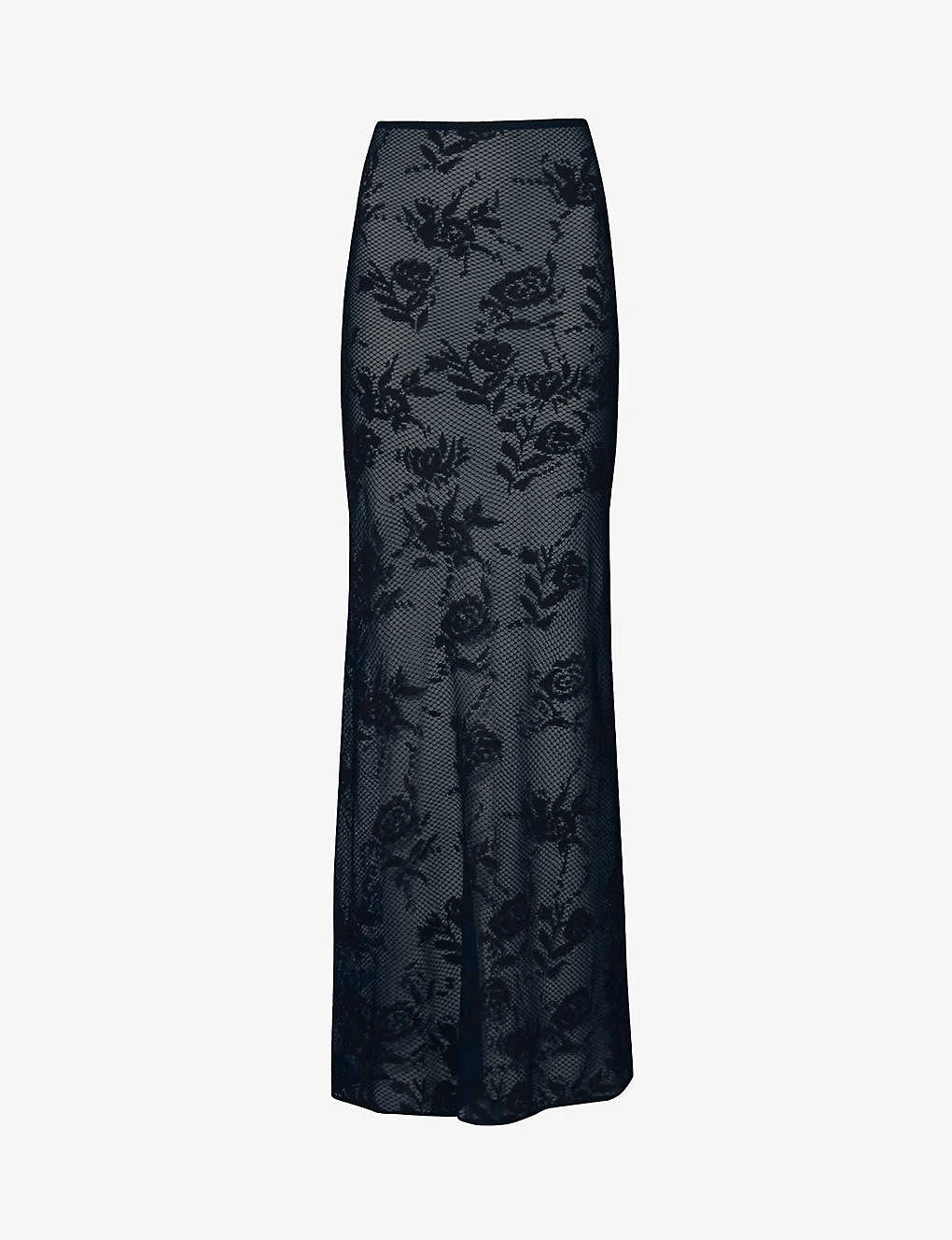 ALAIA Sheer Floral-pattern Cotton-blend Maxi Skirt 3 ALAIA Sheer Floral-pattern Cotton-blend Maxi Skirt