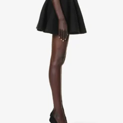 ALAIA Ribbed Flared Mid-rise Wool-blend Mini Skirt -Default Template 2 R04196694 NOIRALAIA ALT02