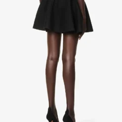 ALAIA Ribbed Flared Mid-rise Wool-blend Mini Skirt -Default Template 2 R04196694 NOIRALAIA ALT03