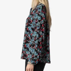 Zadig & Voltaire Tchin Floral-print Silk Shirt 9 Zadig & Voltaire Tchin Floral-print Silk Shirt -Default Template 2 R04198976 NOIR ALT02