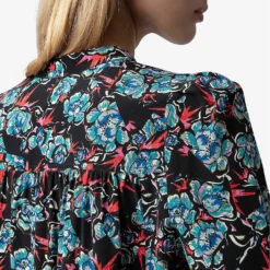 Zadig & Voltaire Tchin Floral-print Silk Shirt 11 Zadig & Voltaire Tchin Floral-print Silk Shirt -Default Template 2 R04198976 NOIR ALT04