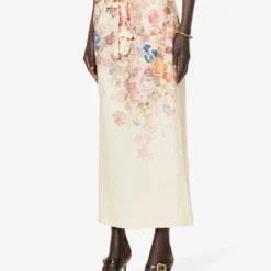 Zimmermann Floral-print Linen Midi Skirt -Default Template 2 R04199041 MORISOTCREAMPRINT ALT02
