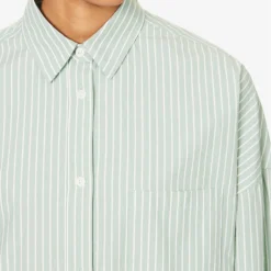 Chiara Dropped-shoulder Relaxed-fit Cotton Shirt 11 Chiara Dropped-shoulder Relaxed-fit Cotton Shirt -Default Template 2 R04200819 FERNWHITE ALT04