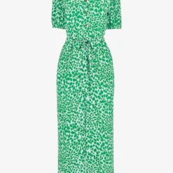 Whistles Smooth Leopard-print Puff-sleeve Woven Jumpsuit