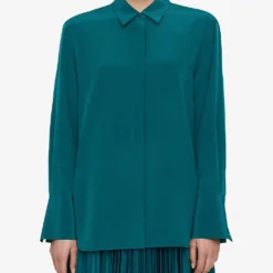 Joseph Bold Relaxed-fit Silk-crepe Shirt 10 Joseph Bold Relaxed-fit Silk-crepe Shirt -Default Template 2 R04203797 DARKTEAL ALT02