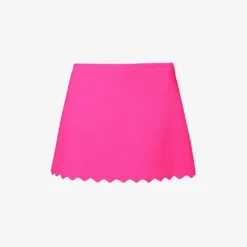 Scallop-trim Mid-rise Wool Mini Skirt