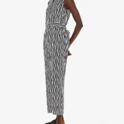 Whistles Josie Optical Rope-pattern Woven Jumpsuit -Default Template 2 R04204951 BLACK ALT02