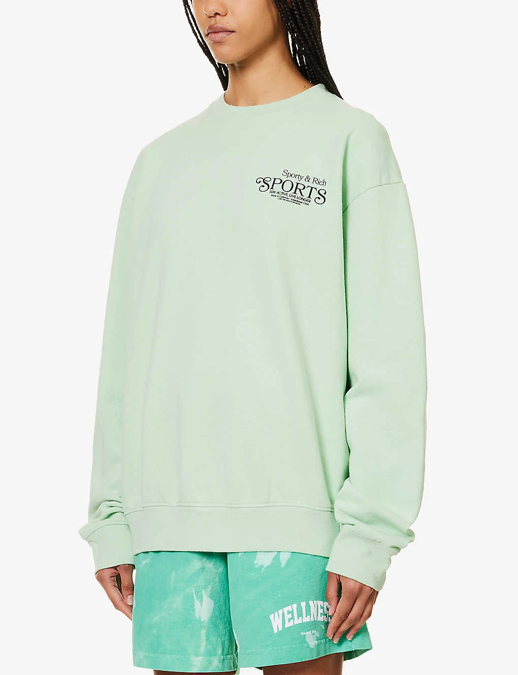 Bardot Club Logo-print Relaxed-fit Cotton-jersey Sweatshirt 5 Bardot Club Logo-print Relaxed-fit Cotton-jersey Sweatshirt - Image 3