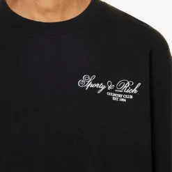 Country Club Brand-print Relaxed-fit Cotton-jersey Sweatshirt -Default Template 2 R04205106 BLACKWHITE ALT04