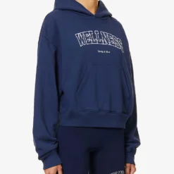 Wellness Ivy Slogan-embroidered Cotton-jersey Hoody -Default Template 2 R04205122 NAVYWHITE ALT02