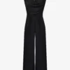 Cowl-neck Sleeveless Crepe Jumpsuit