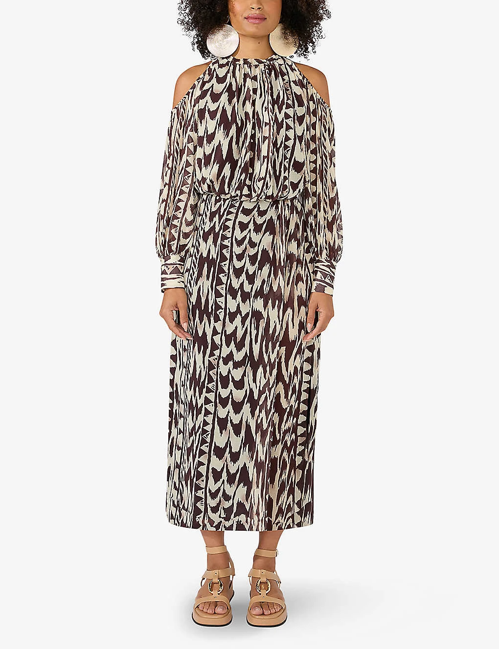 Animal-print Front-split Woven Midi Skirt 4 Animal-print Front-split Woven Midi Skirt - Image 2