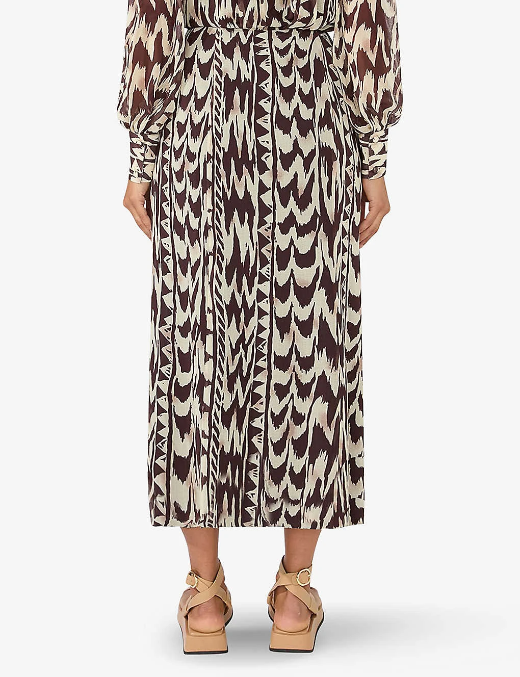Animal-print Front-split Woven Midi Skirt 5 Animal-print Front-split Woven Midi Skirt - Image 3