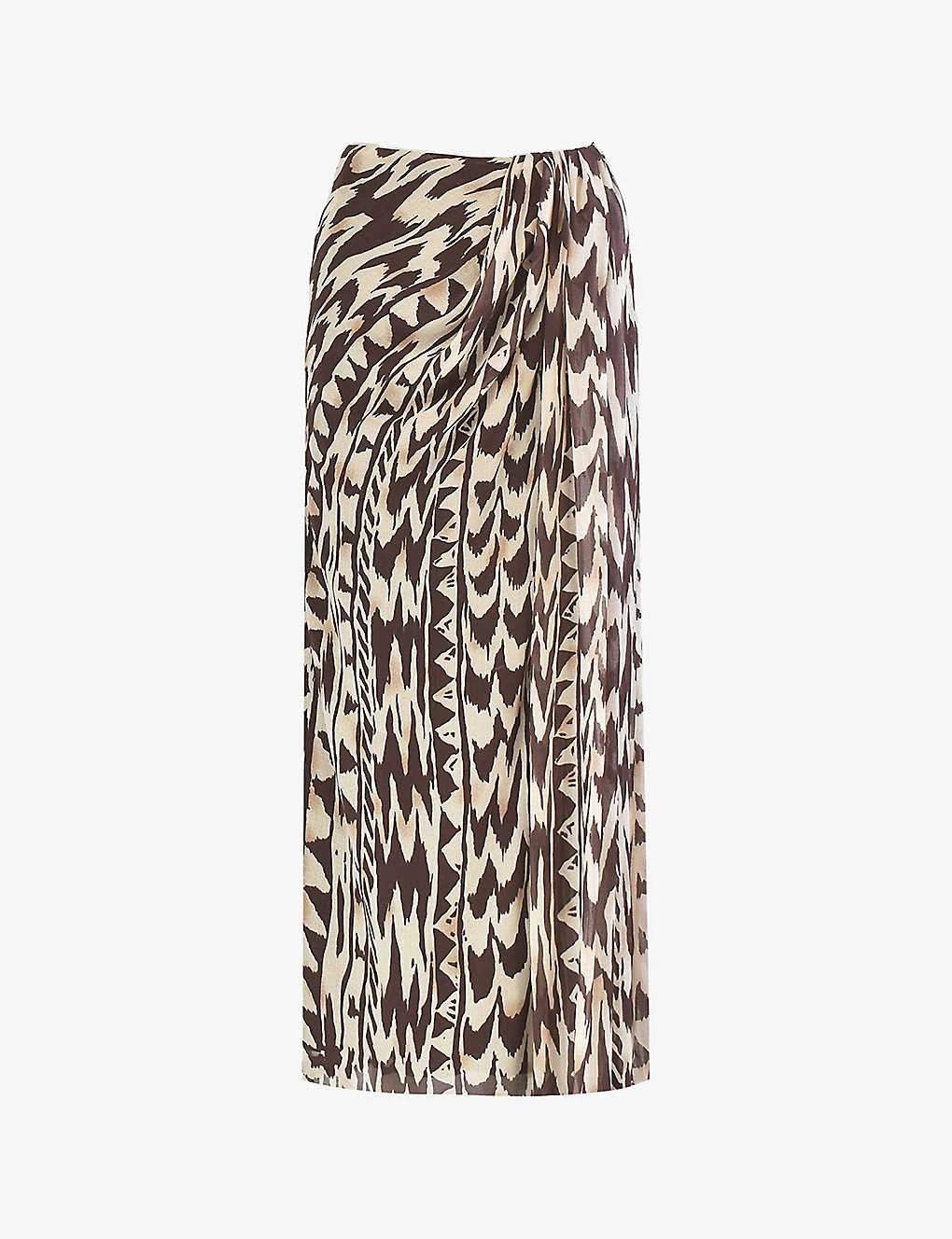 Animal-print Front-split Woven Midi Skirt 3 Animal-print Front-split Woven Midi Skirt