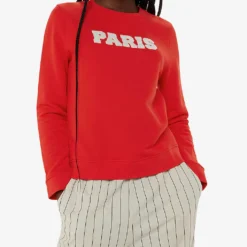 Whistles Paris-logo Relaxed-fit Cotton Sweatshirt 9 Whistles Paris-logo Relaxed-fit Cotton Sweatshirt -Default Template 2 R04213104 RED ALT02