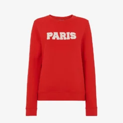 Whistles Paris-logo Relaxed-fit Cotton Sweatshirt